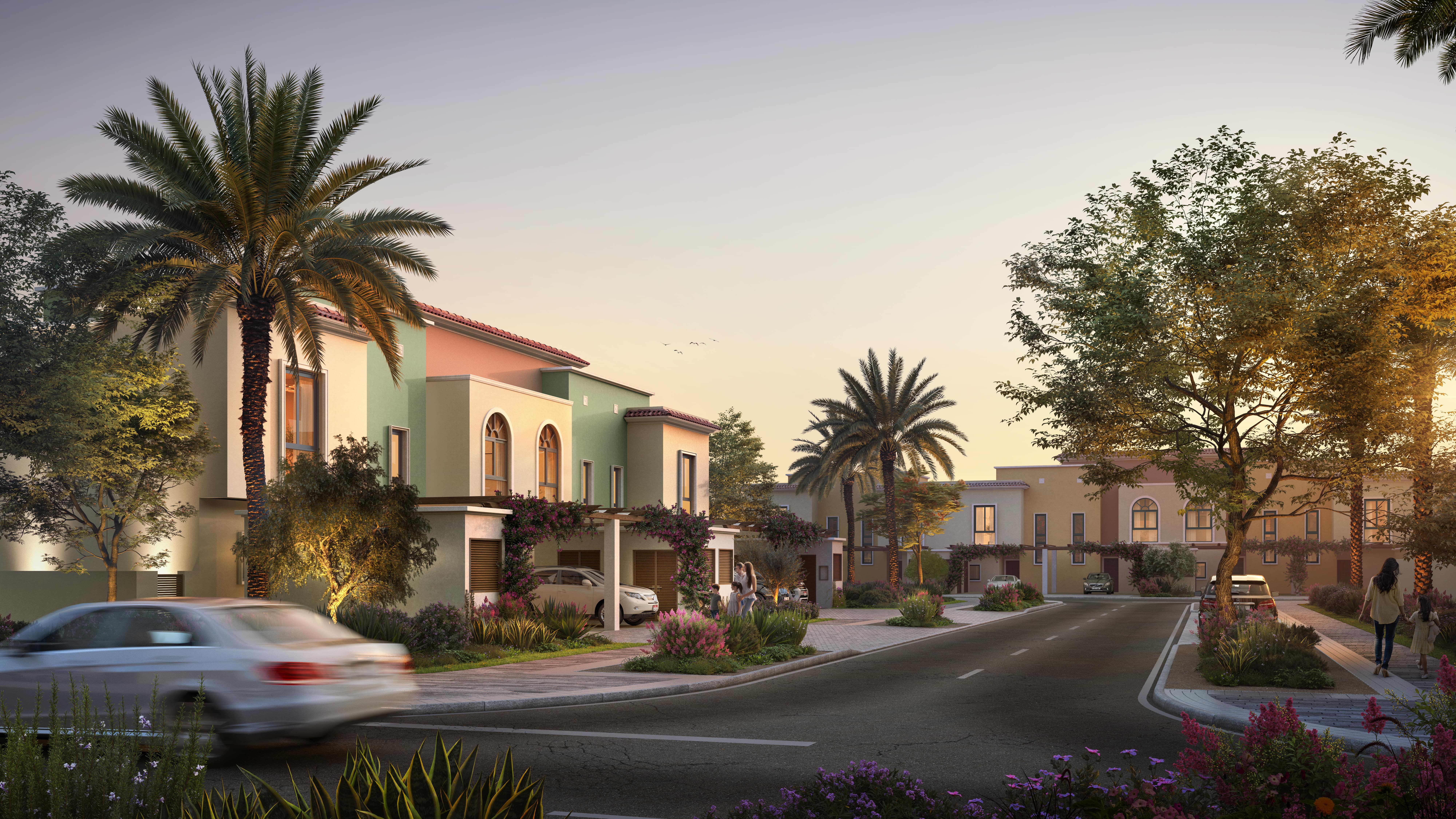 Yas Park Gate Abu Dhabi residential development showcasing stylish exteriors, vibrant greenery, and luxury homes designed for family living