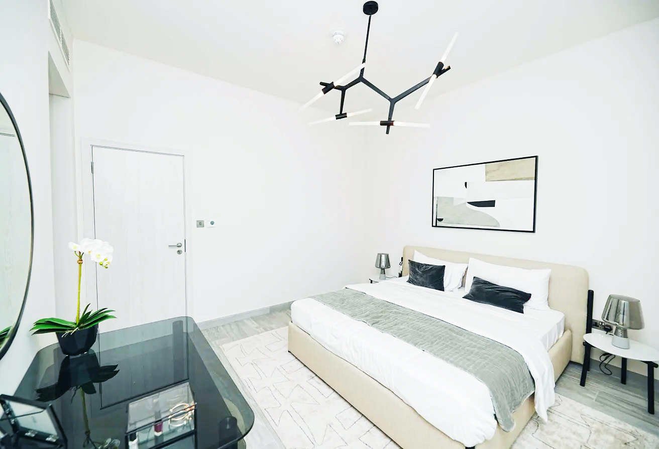Noya Yas Island modern open-plan living room, sleek interior design in Abu Dhabi home