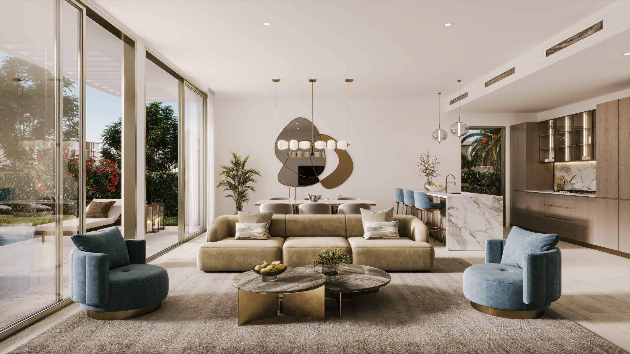 Contemporary living room at Manchester City Yas Residences on Yas Island, Abu Dhabi with elegant interiors and premium finishes.Ya Residences By Ohana Interior (12).jpg